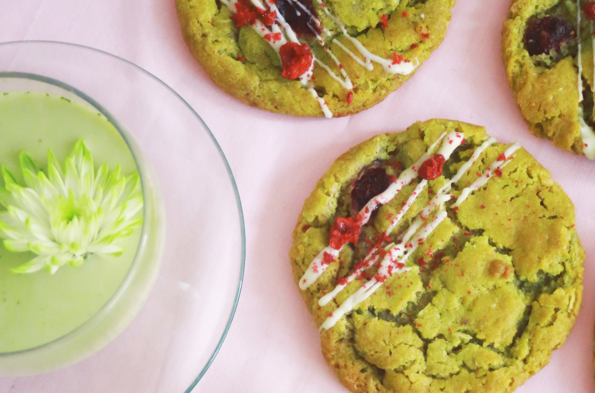 TOSHIKO YUASA | matcha, cherry and coconut cookies